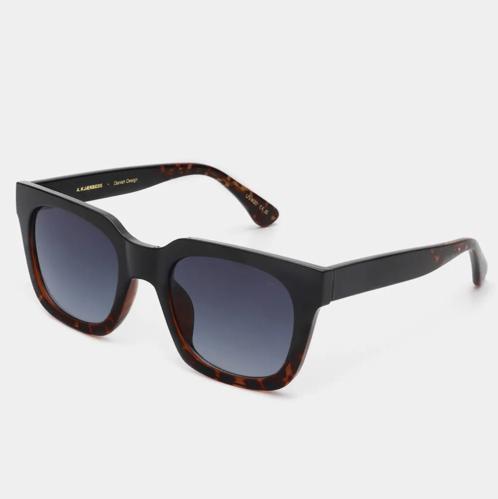 A.KJAERBEDE Nancy Black Demi Tortoise