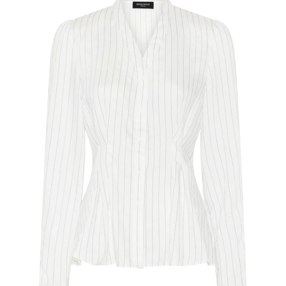 BRUUNS BAZAAR Amaranth Zea Shirt White Stripe