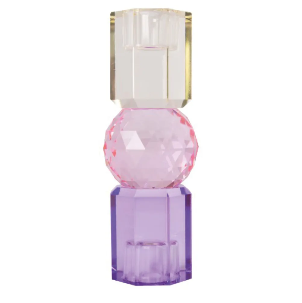 C'EST BON Lysestage 301.963.97 Smør/rosa/violet 16,5x6 cm.