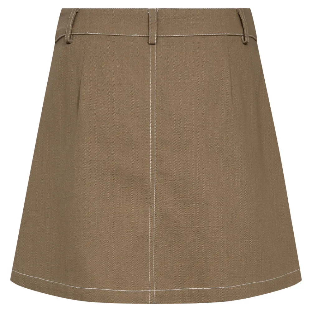 CO' COUTURE Davita Mini Pleat Skirt Walnut