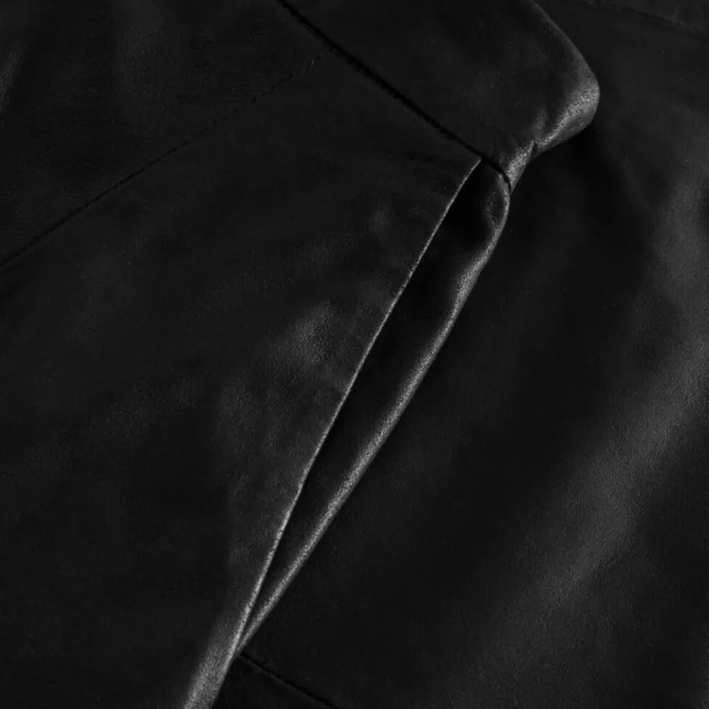 DEPECHE Elionor Leather Skirt Sort