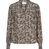 NEO NOIR Rhia Drapy Ivy Blouse Taupe