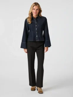 NEO NOIR Rosa Denim Shirt Dark Blue