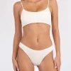 NEO NOIR Skin Sand Crepe Swim Top Ivory