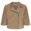NOTYZ Furst Crooed Suede Jacket Dark Stone